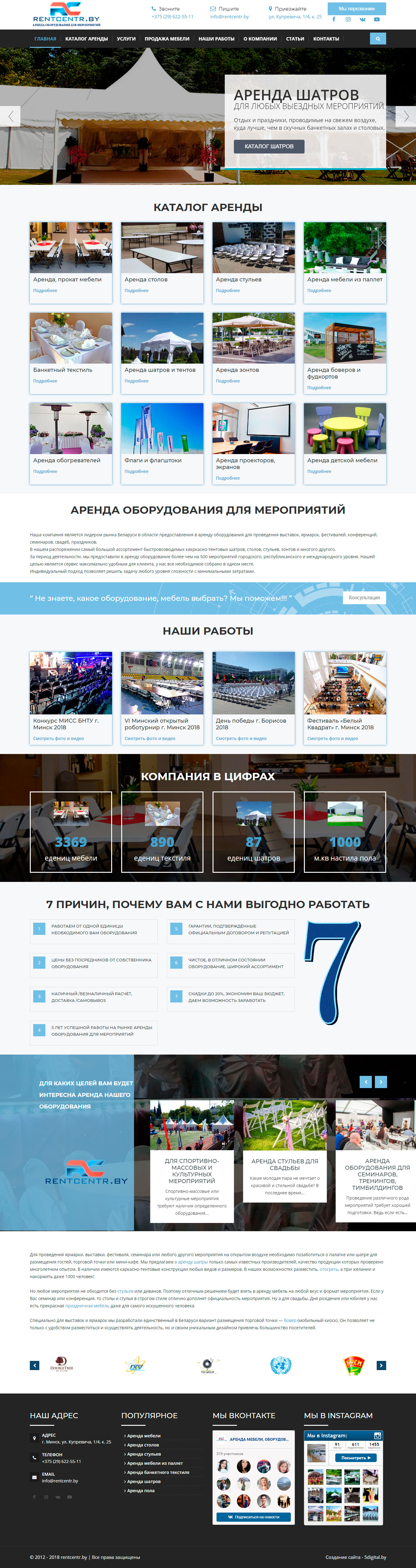 Создание сайта по аренде мебели в Минске